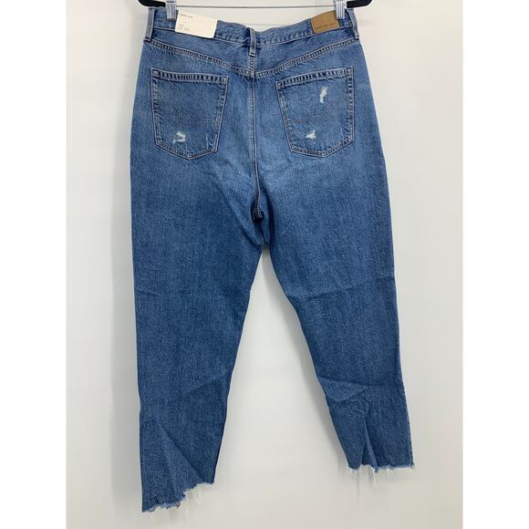 American Eagle Outfitters Womens Frayed Hem Mom Jeans Size 12/ 31W NEW - Picture 2 of 14
